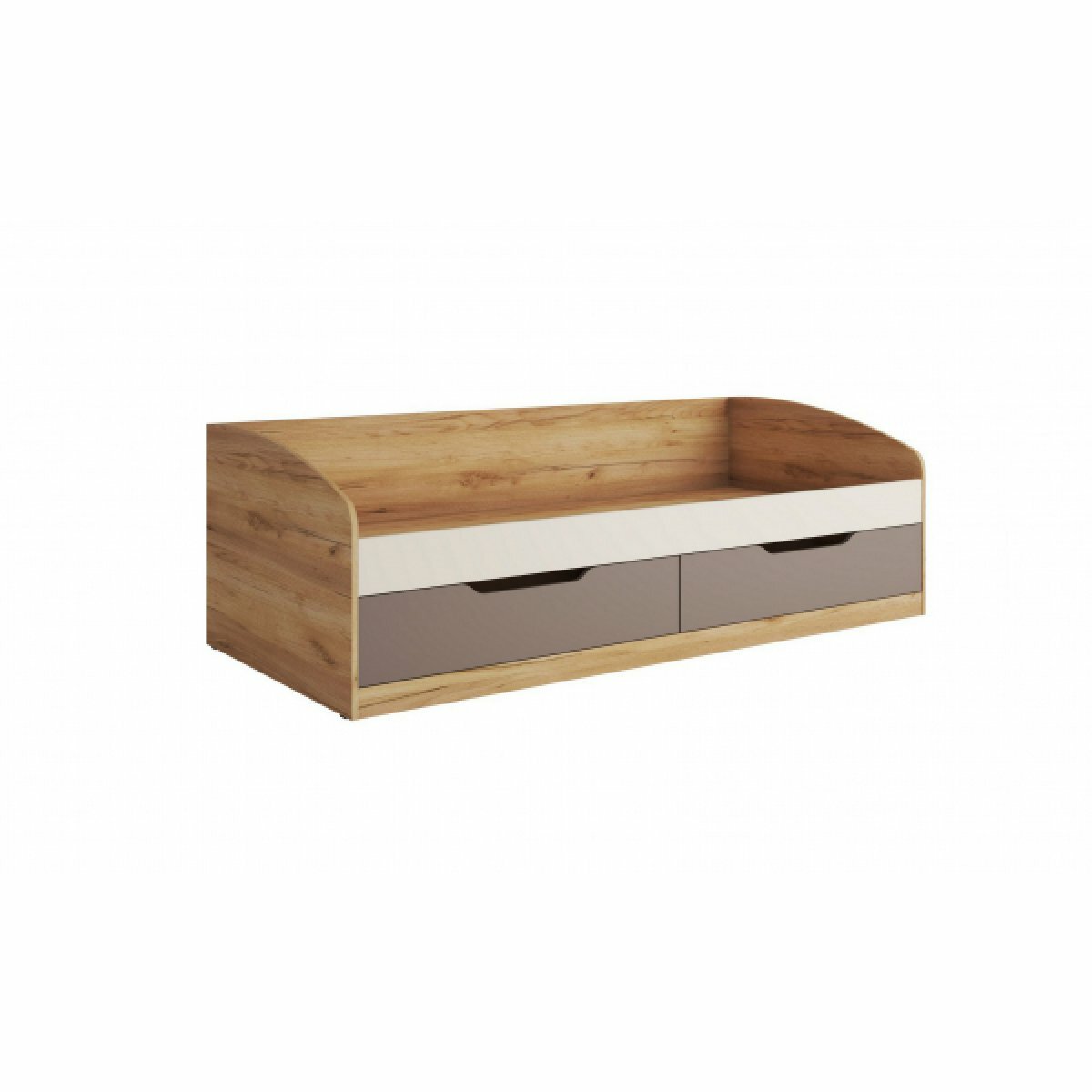 фото Кровать-тахта КР-002 "RICH" (0,9*2,0 м) - Дуб Крафт / Миндаль / Глиняный серый