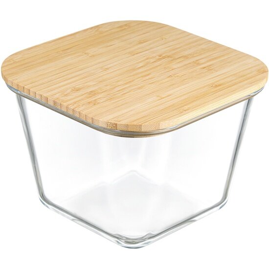 Контейнер для запекания и хранения квадратный с крышкой из бамбука Smart Solutions SFE-SS-CN-GLS-BM-1.9 19 л