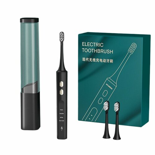 Электрическая зубная щетка для взрослых беспроводная зарядка мощная чистка 4 режима водонепроницаемый IPX7 455500₽