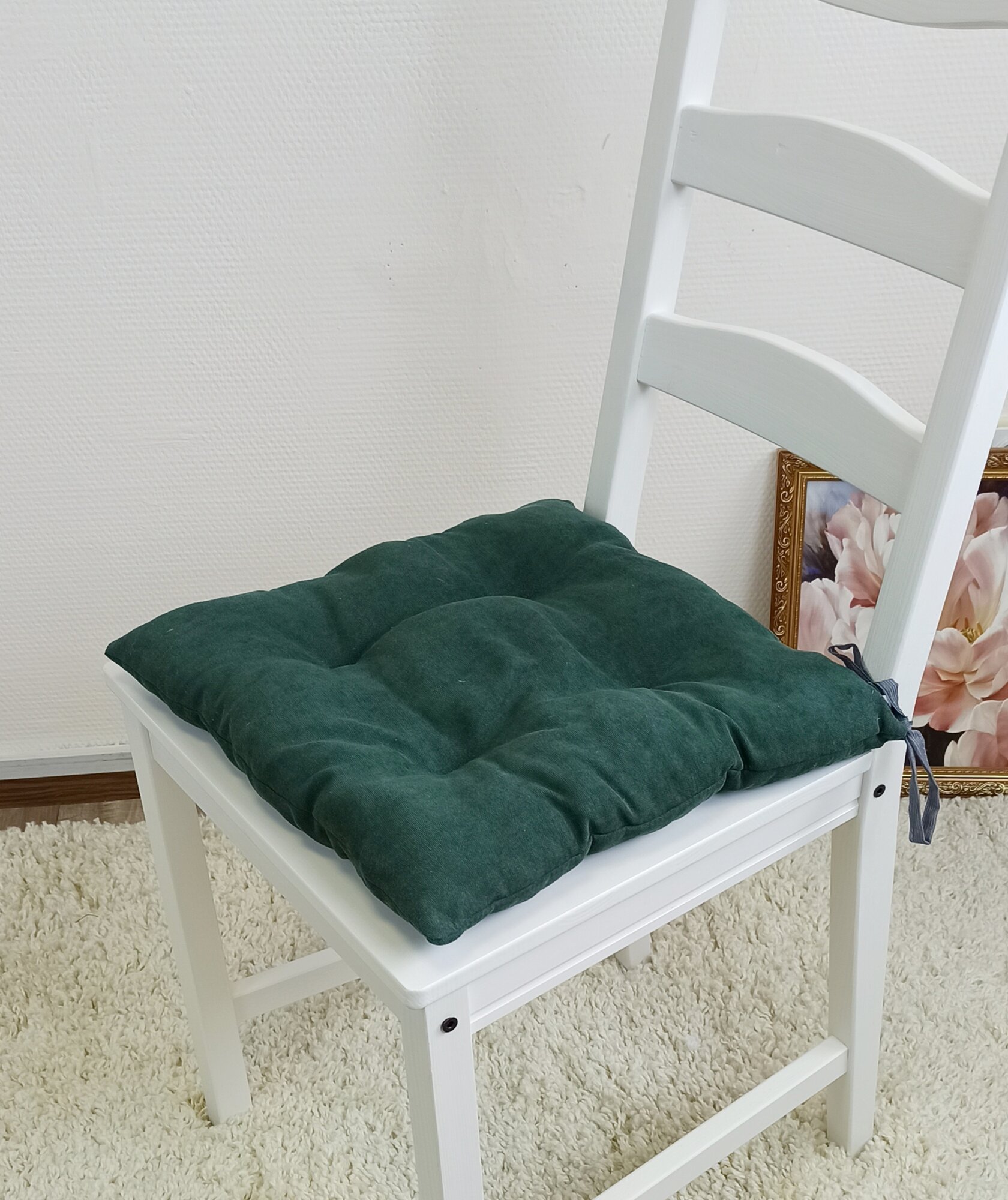 Кружева Подушка на стул с завязками 50х50 см