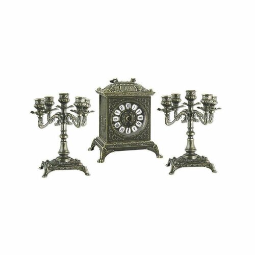 Alberti Livio AL-82-108-B-ANT Часы каминные ларец и 2 канделябра на 3 свечи alberti livio