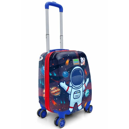 Чемодан  CORAL HIGH, ручная кладь, 33х40х25 см, 2.3 кг, красный, синий