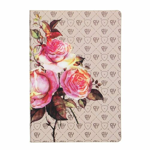 BY Бизнес - блокнот лакшери А5 192 стр гибкая обл иск кожа с печатью цв срез светлый фон 493₽