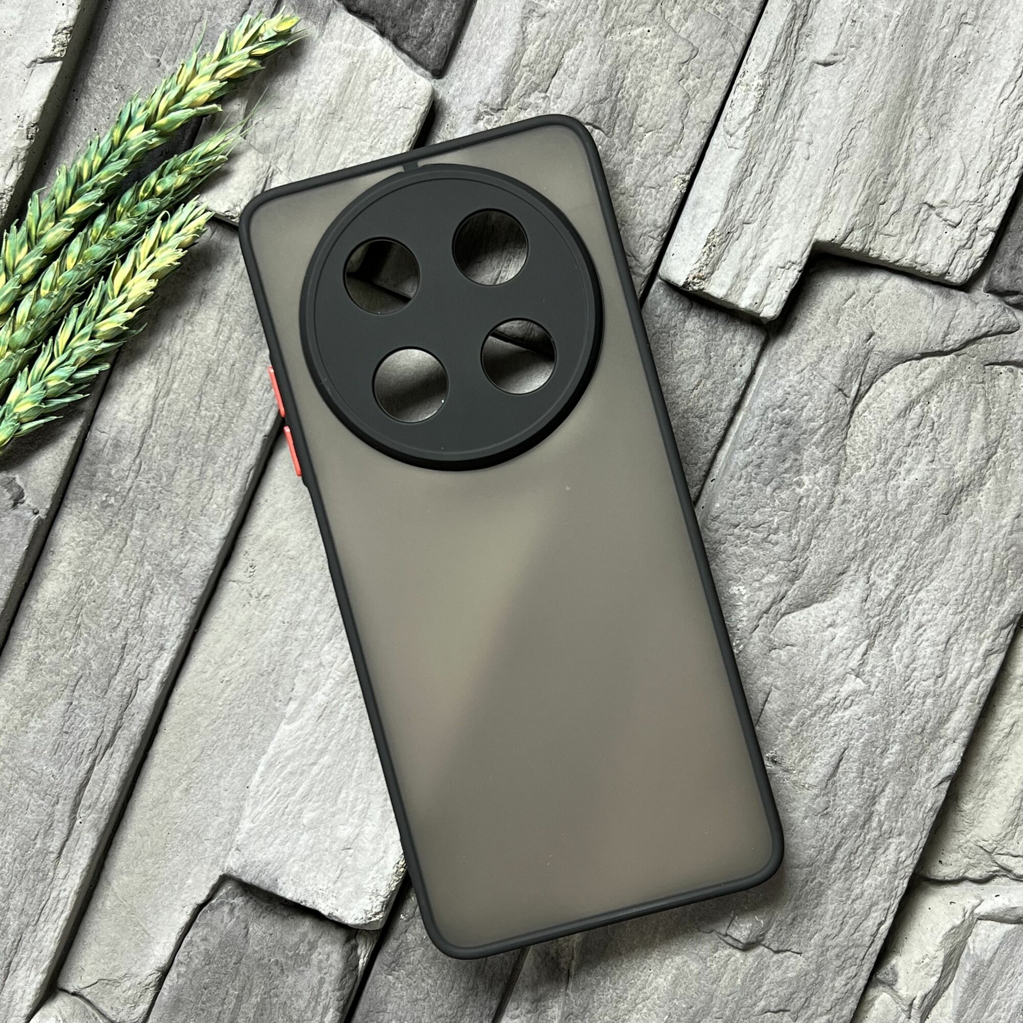 Чехол противоударный для Huawei Nova 12i / Huawei Nova 13i (Хуавей Нова 12i/Хуавей Нова 13i) матовый, с защитой камеры, черный