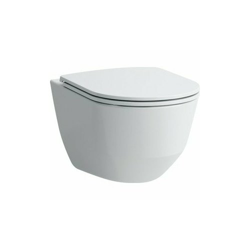 Унитаз подвесной безободковый Laufen Pro Rimless с тонким сиденьем микролифт (8.2096.6.000.000.1, 8.9896.6.000.000.1) белый