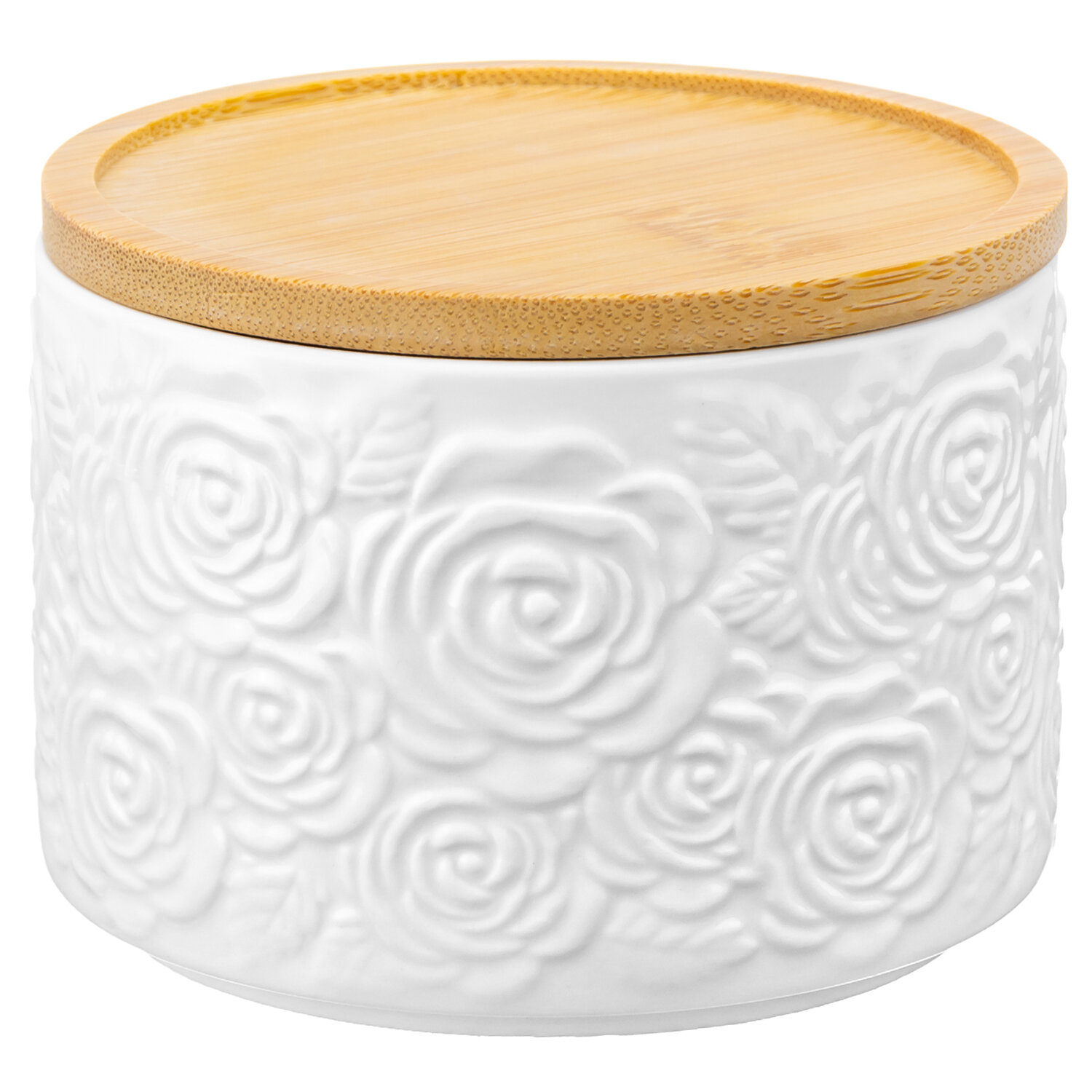 фото Elan gallery Банка для сыпучих продуктов Розы 250 мл, 9.3x7 см