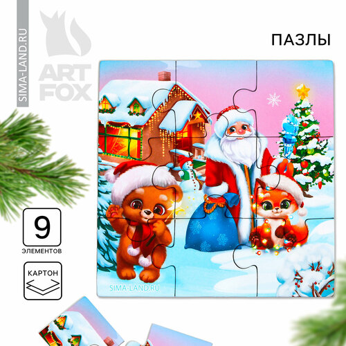 Новый год Пазлы 9 элементов миша 399₽