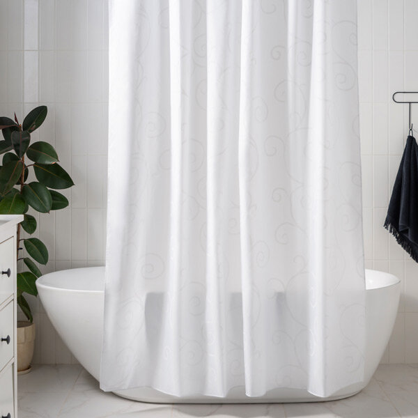 Штора для ванной тканевая 180х200 см Silence WESS цвет Белый