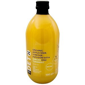 фото Уксус яблочный натуральный с имбирем и куркумой нефильт. "DETO ANDREA MILANO" 500 мл ст/б (Италия)