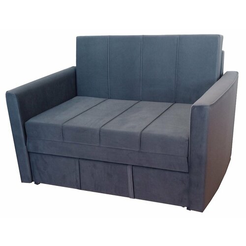 Диван-кровать StylChairs Сёма, обивка велюр, ширина 120/124 см, цвет серый