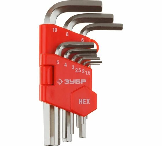 Набор ключей имбусовых TORX Т10*50 "Зубр" 9шт