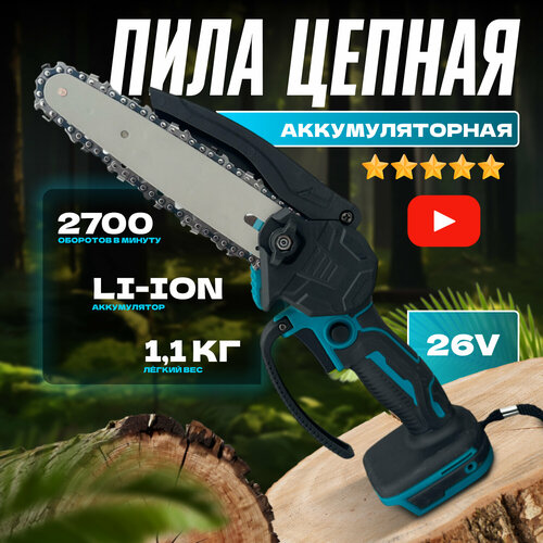 Цепная аккумуляторная мини-пила WENLUX с двумя аккумуляторами
