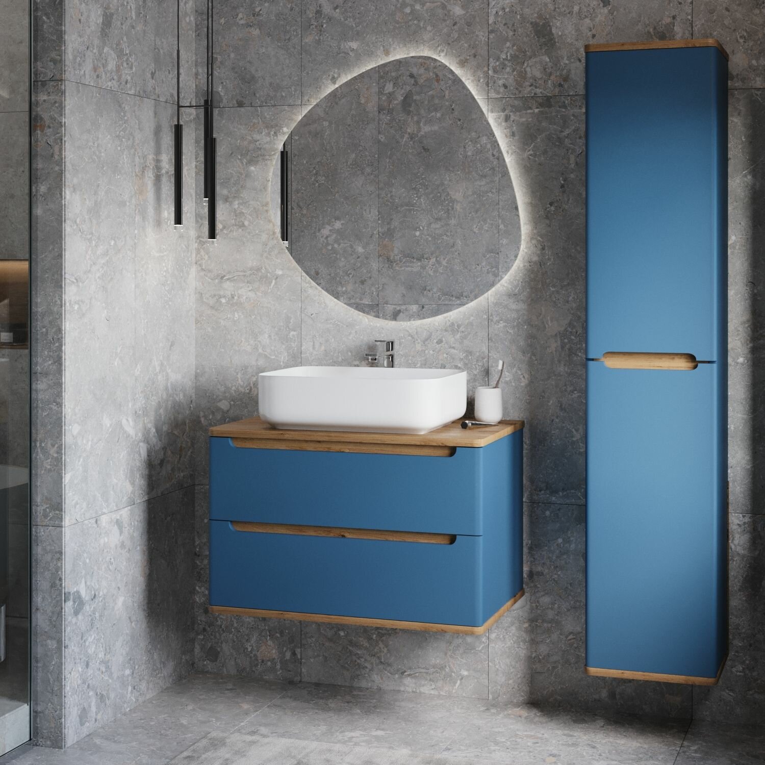 Шкаф Пенал в Ванную Комнату VORQUA 170см. TYPE002PDС