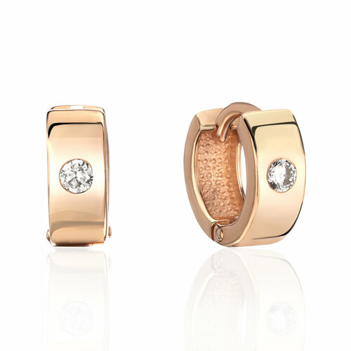 Пирсинг Эстет красное золото 585 проба фианит средний вес 065 гр бесцветный 10014₽