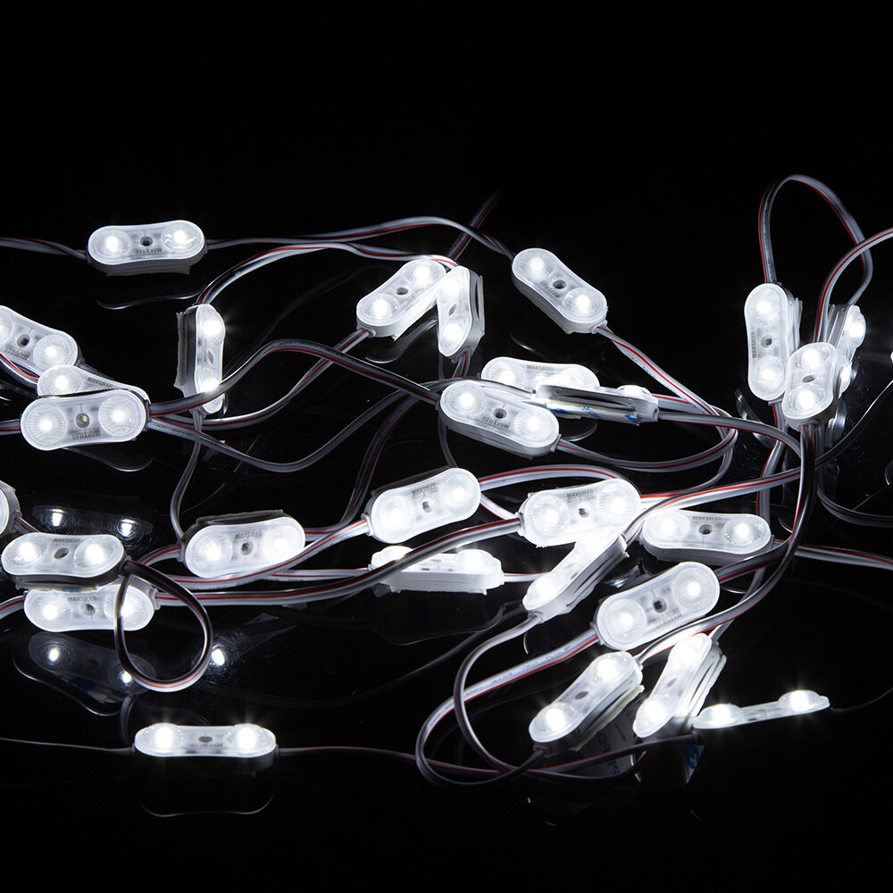 фото Светодиодный модуль MAKSILED ML-M2SNE-L-2835-W 0.72Вт, 12В, IP67, SMD2835 2LED, 110лм, холодный белый, набор 30 шт.
