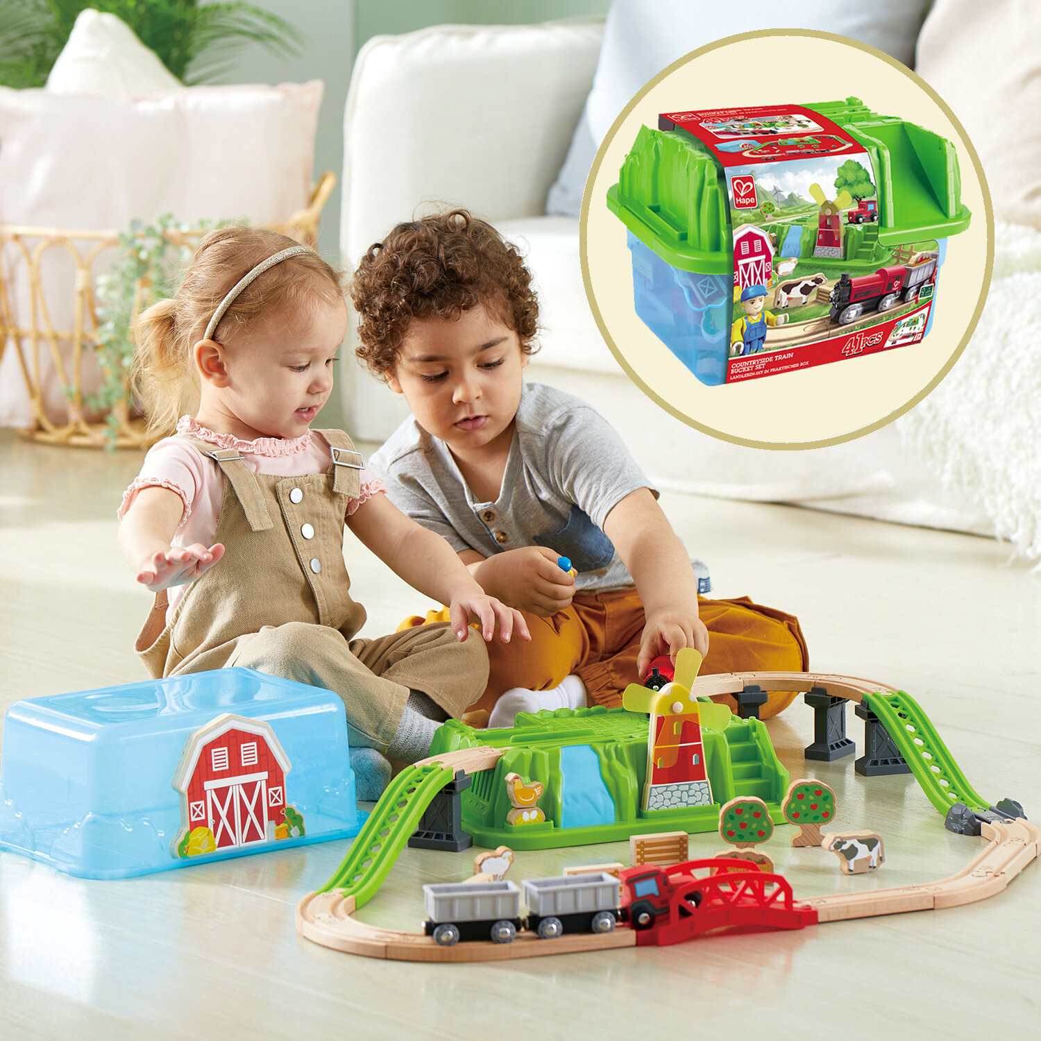 Детская железная дорога Hape Сельский поезд E3772_HP