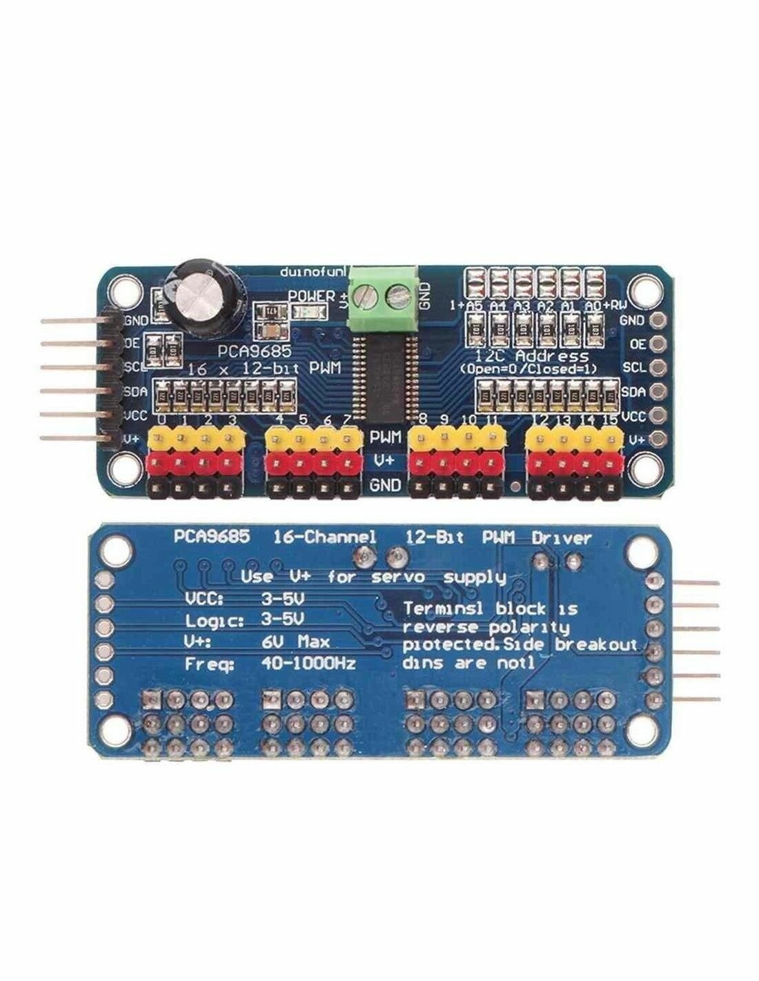 Модуль драйвера PCA9685 16 канальный 12 битный PWM Servo с I2C интерфейсом