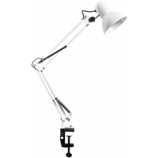 Настольная лампа Daswerk светильник на струбцине Е27 40 Вт белый высота 75 см  238323