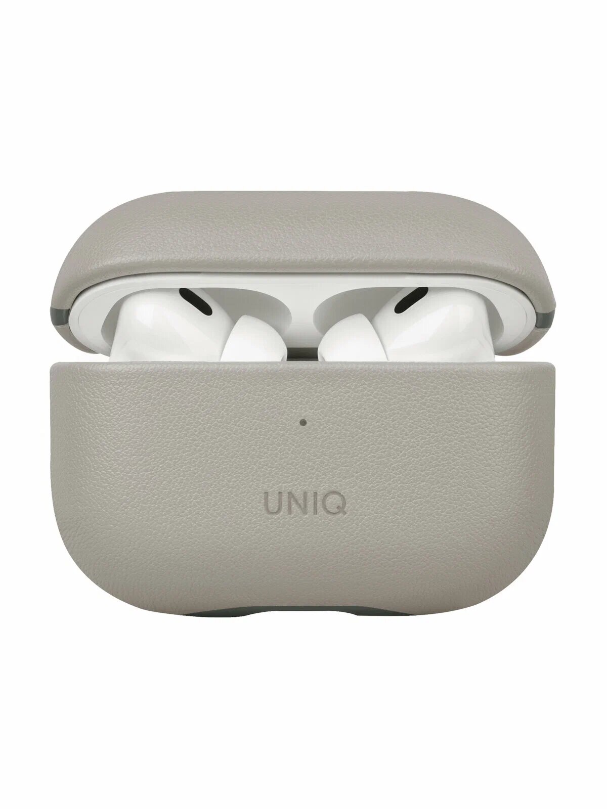 Чехол из искусственной кожи Uniq LYDEN DS для AirPods PRO 2, цвет слоновая кость/зеленый мох (IVORY/LICHEN GREEN)