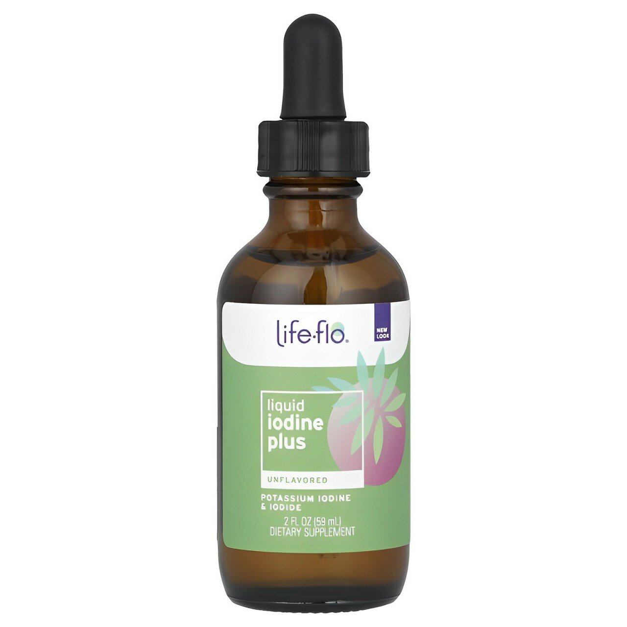 Жидкий йод "Life-Flo", 130г, 59мл, для щитовидной железы, пищевая добавка