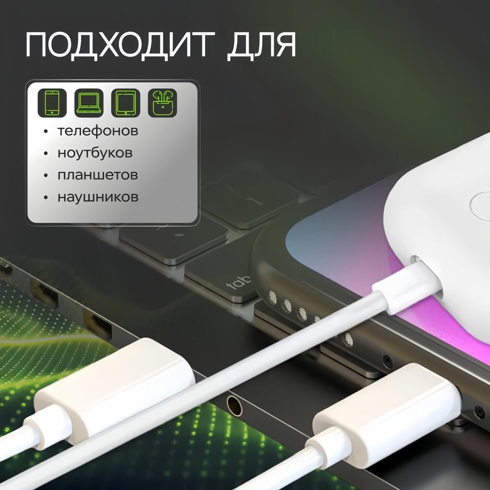 Комплект быстрой зарядки для iPhone Type-C блок 25W и кабель lightning / зарядка на айфон / зарядное устройство для телефона — фото 1