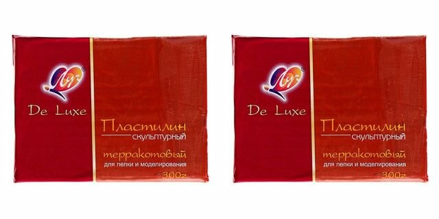 Пластилин скульптурный De Luxe, терракотовый, 300 г. ЛУЧ - фото №1
