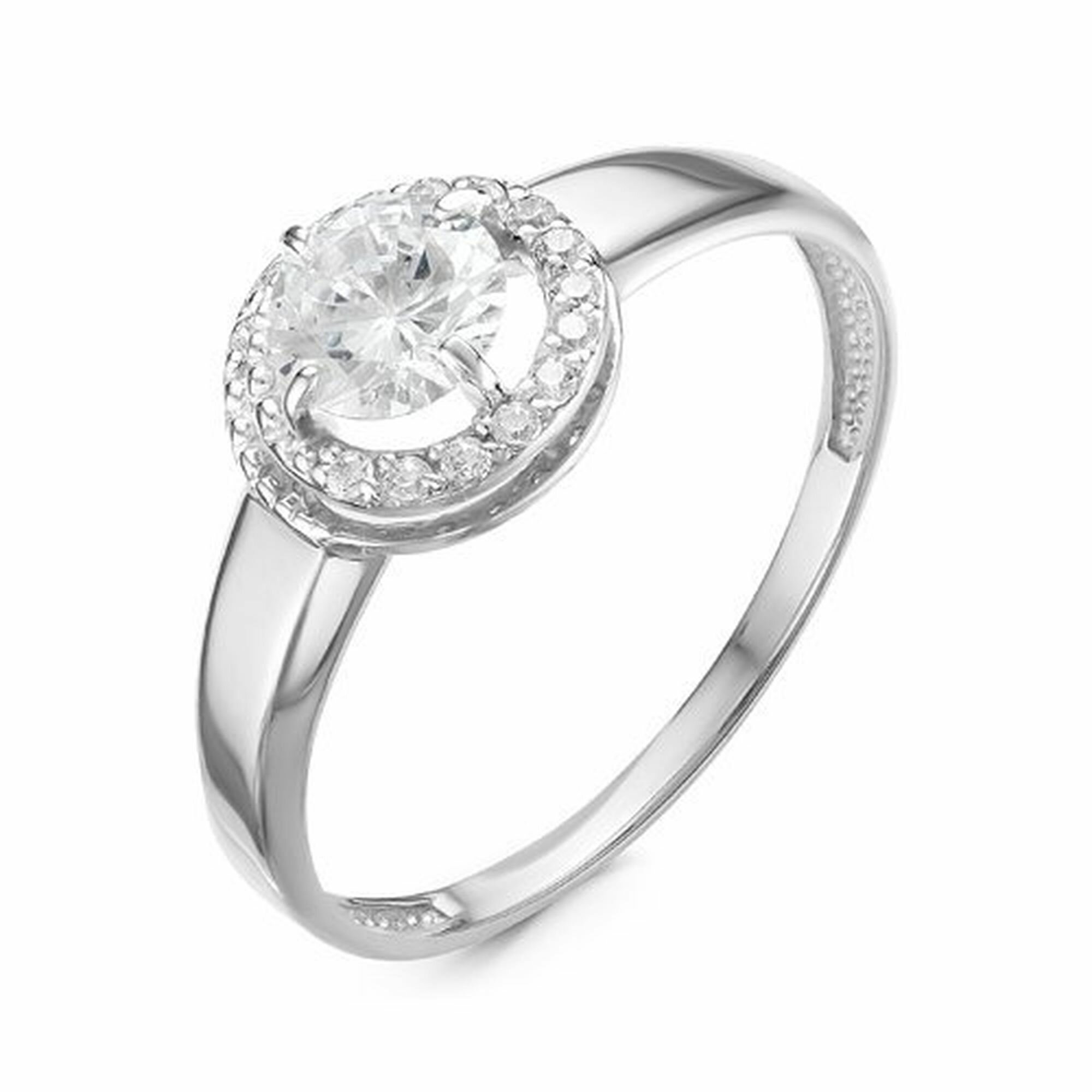 Кольцо Diamant online, белое золото, 585 проба, фианит
