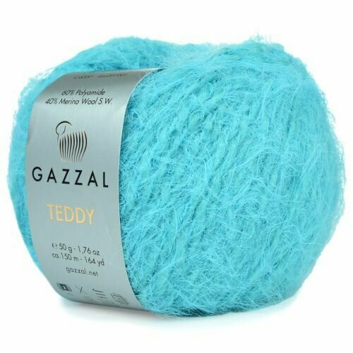 Пряжа Gazzal Teddy 6557 Газзал Тедди, 40% супервош мериносовая шерсть, 60% ПА 50г, 150 м, 1 моток