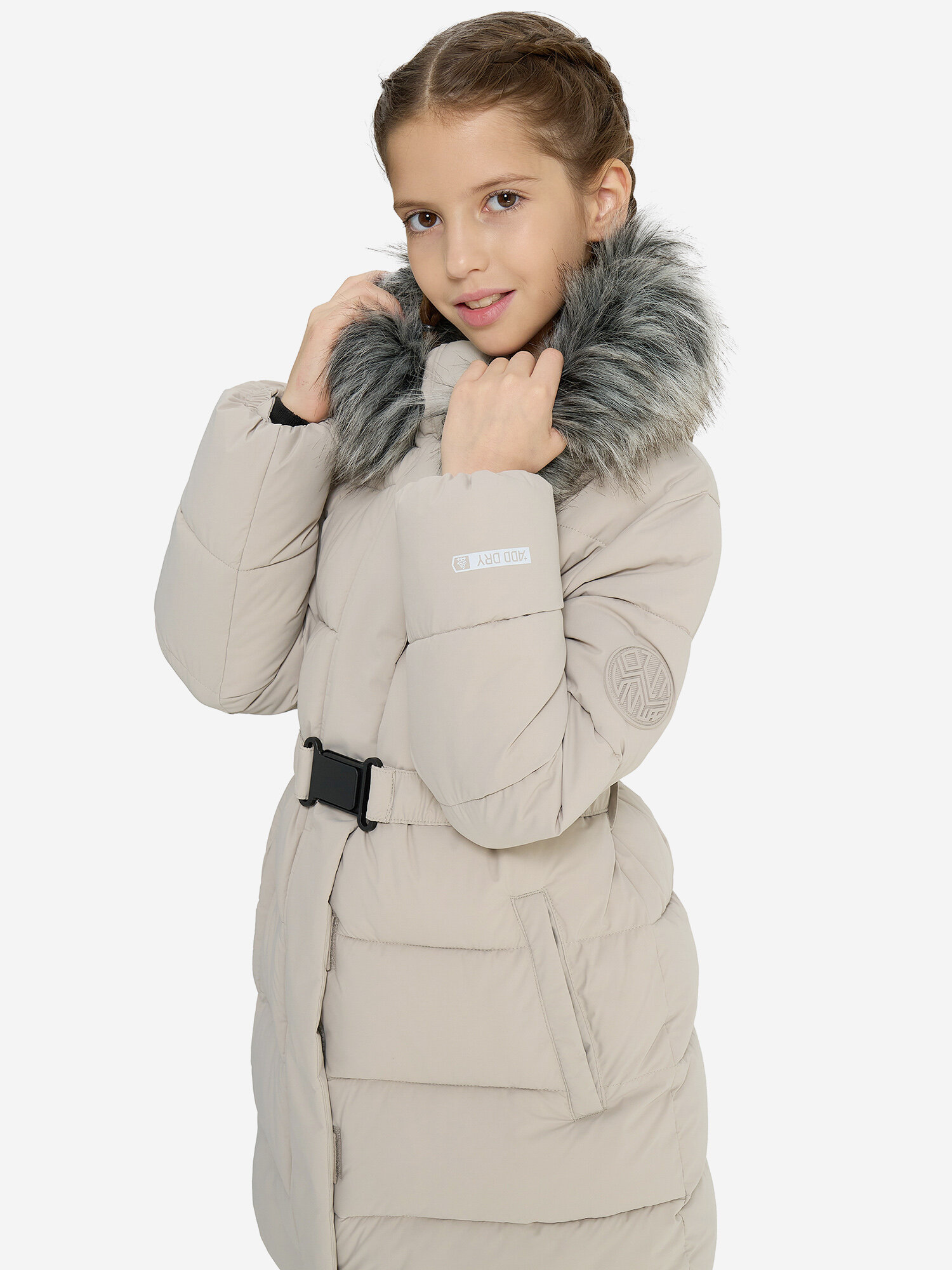 Пуховик OUTVENTURE Travel Girls' Faux Down Jacket, размер 158/164, бежевый