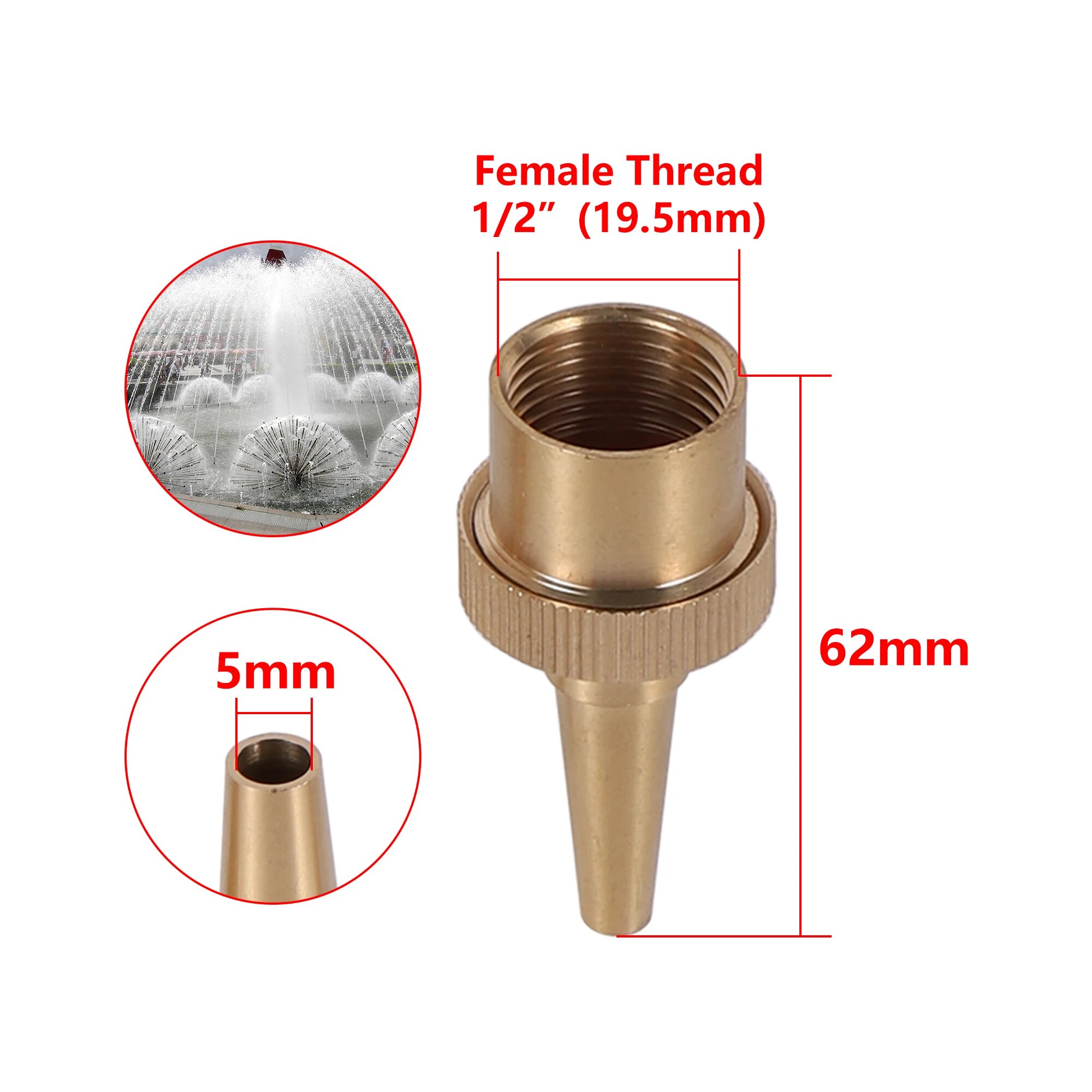 Латунные прямые сопла фонтана Adhere To Fly 1I2 inch