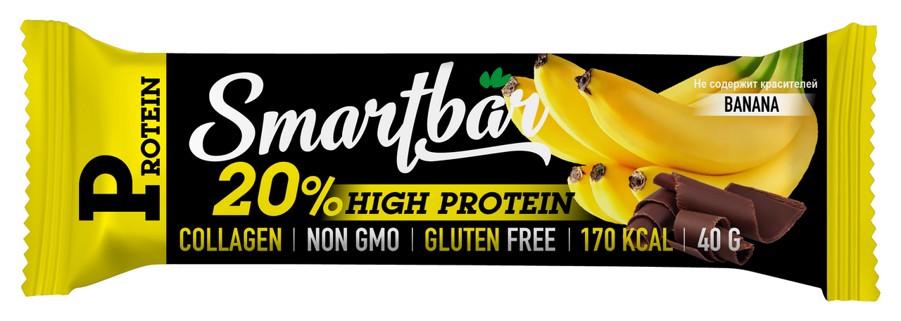 Батончик протеиновый SMARTBAR Protein, Банан в темной глазури, 40г