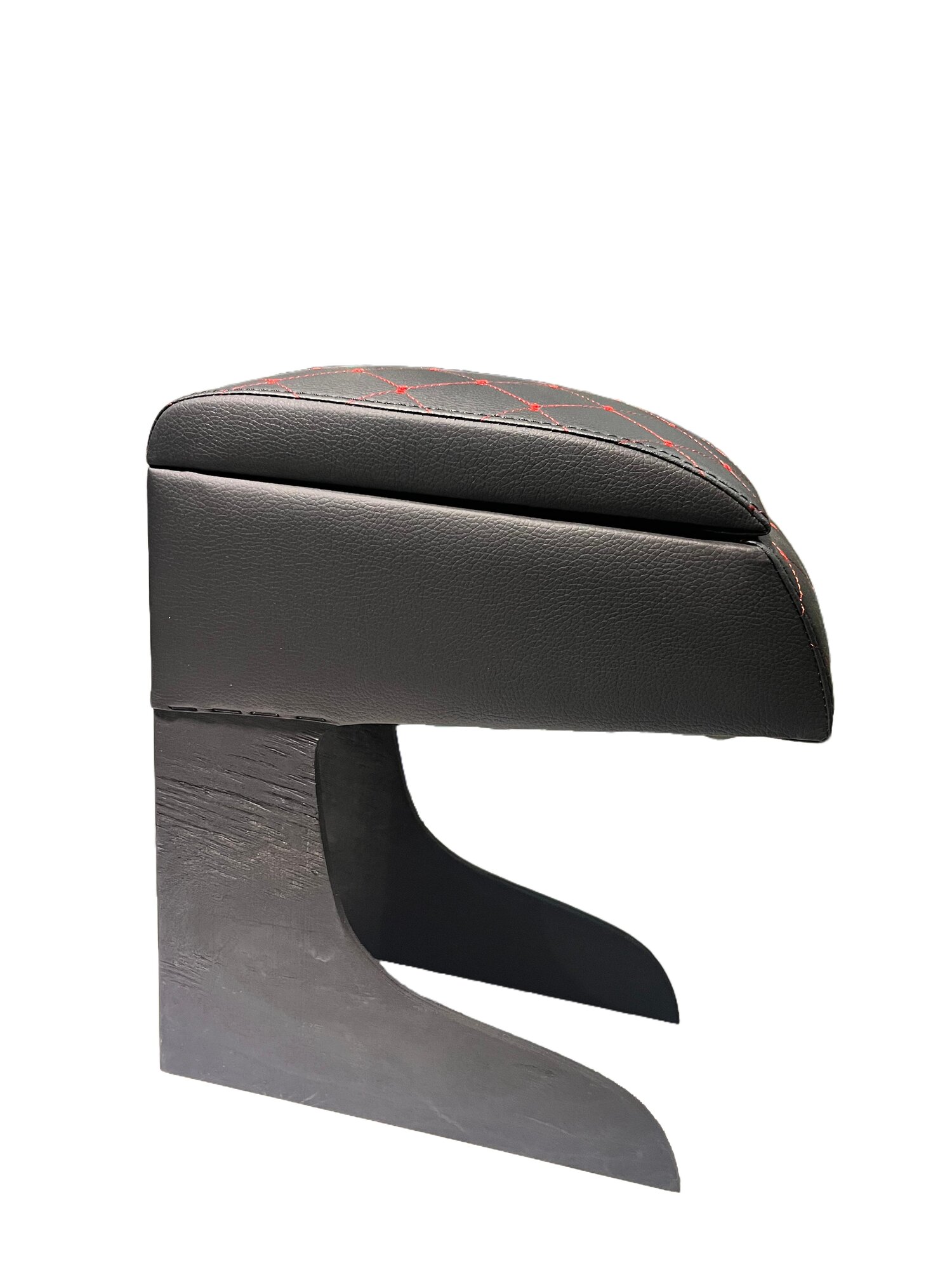 Подлокотник Nissan Almera G11/G15/Ниссан Альмера (2012-2019) Эко-кожа ромб красный/лёгкая установка — фото 1