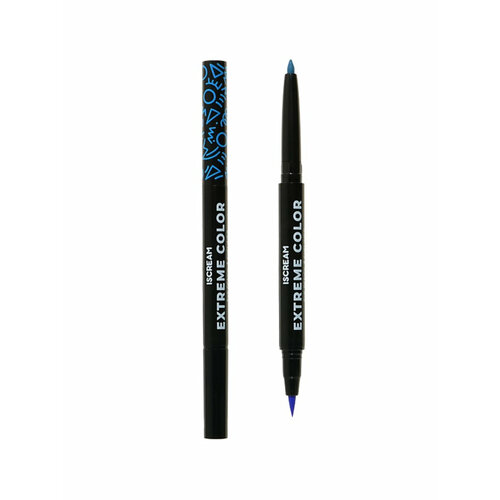 фото Карандаш-лайнер для глаз iscream extreme color 2 в 1, (blue)