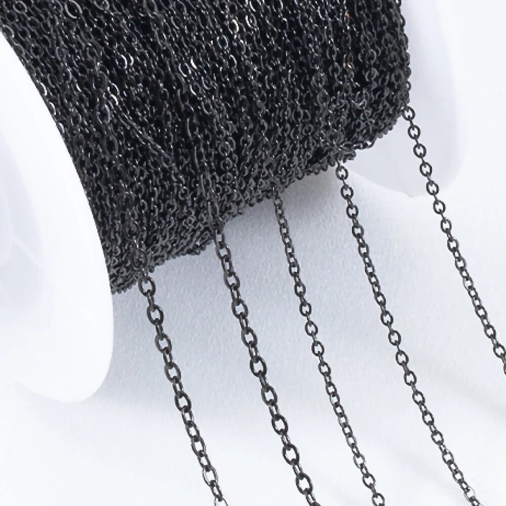 Цепь из нержавеющей стали MINGXUAN для рукоделия 2x3mm 2M Black