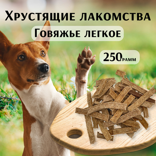 Лакомство для собак "Хрустящие деликатесы", говяжье лёгкое, 250 гр