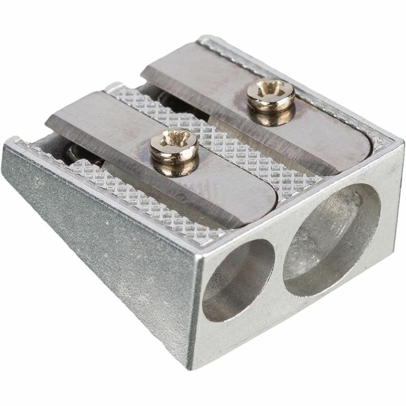 Точилка Attache металлическая, клиновидная, 2 отверстия, Economy (958602)