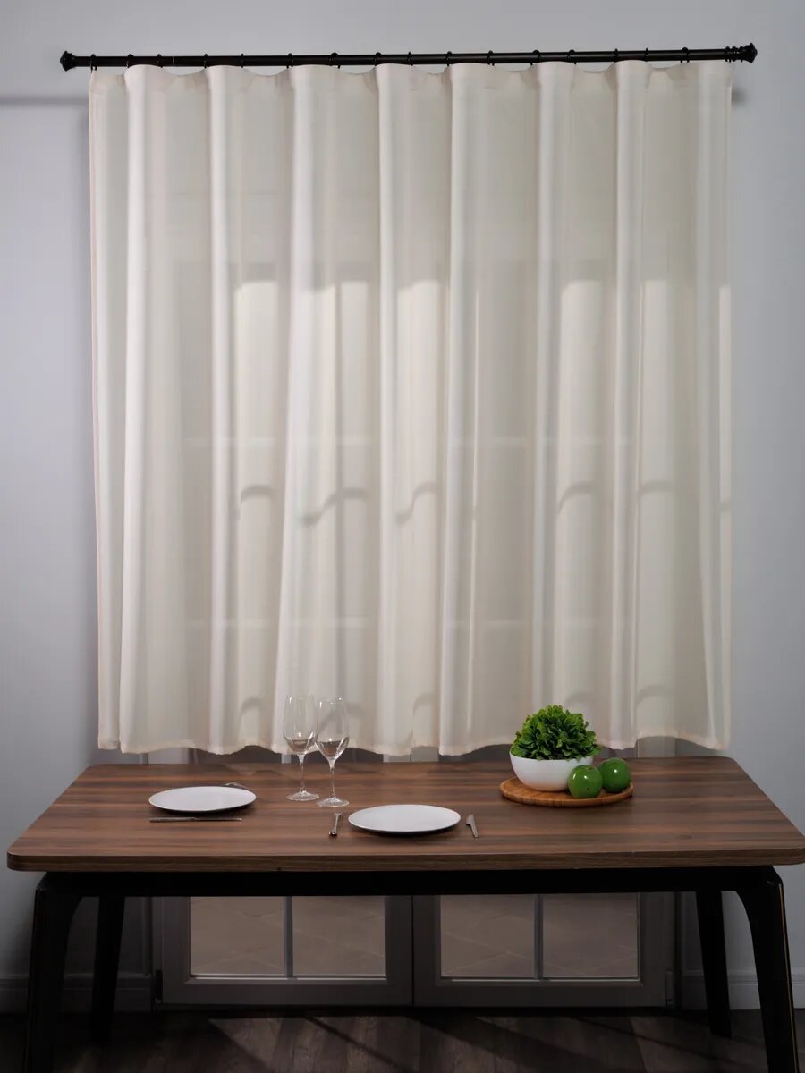 Тюль SANPA HOME, короткий, на кухню и веранду, плотный, креп 300х180 см-1шт