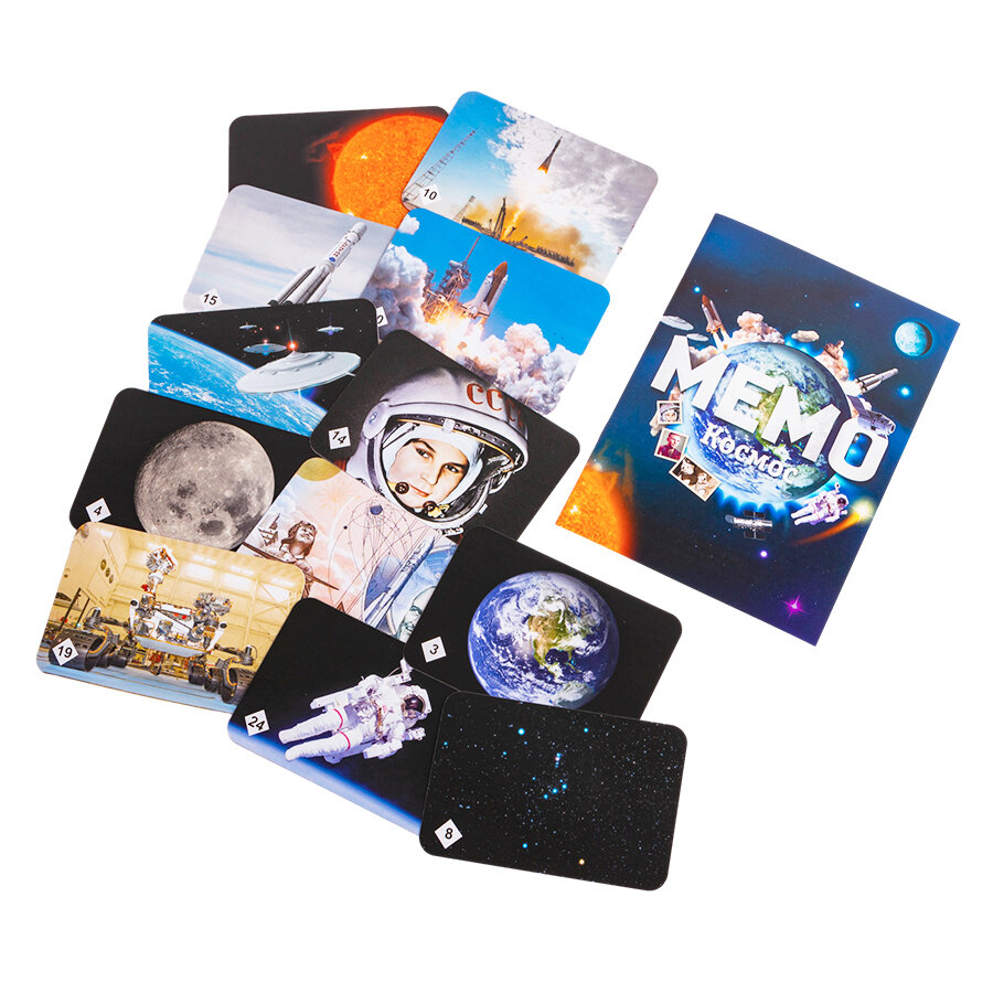 Настольная развивающая игра Мемо "Космос" игровой набор из карточек Найди пару в подарок для мальчика, девочки — фото 1