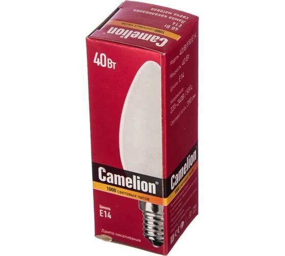 Электрическая лампа накаливания с матовой колбой MIC Camelion 40/B/FR/E14