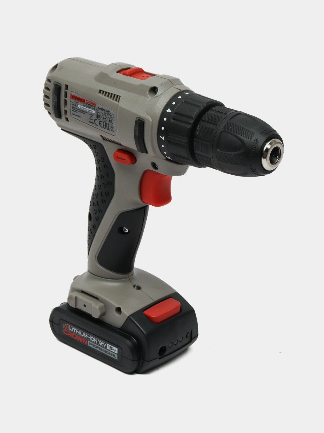 Аккумуляторная дрель CROWN CT21052LH-1.5, кейс, быстрозажимной патрон, Li-Ion, 17 Нм