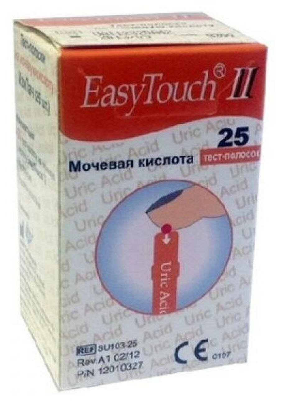 Тест-Полоски Для Глюкометров Тест-полоски Изи Тач Мочевая Кислота №25 (Easy Touch), для анализатора