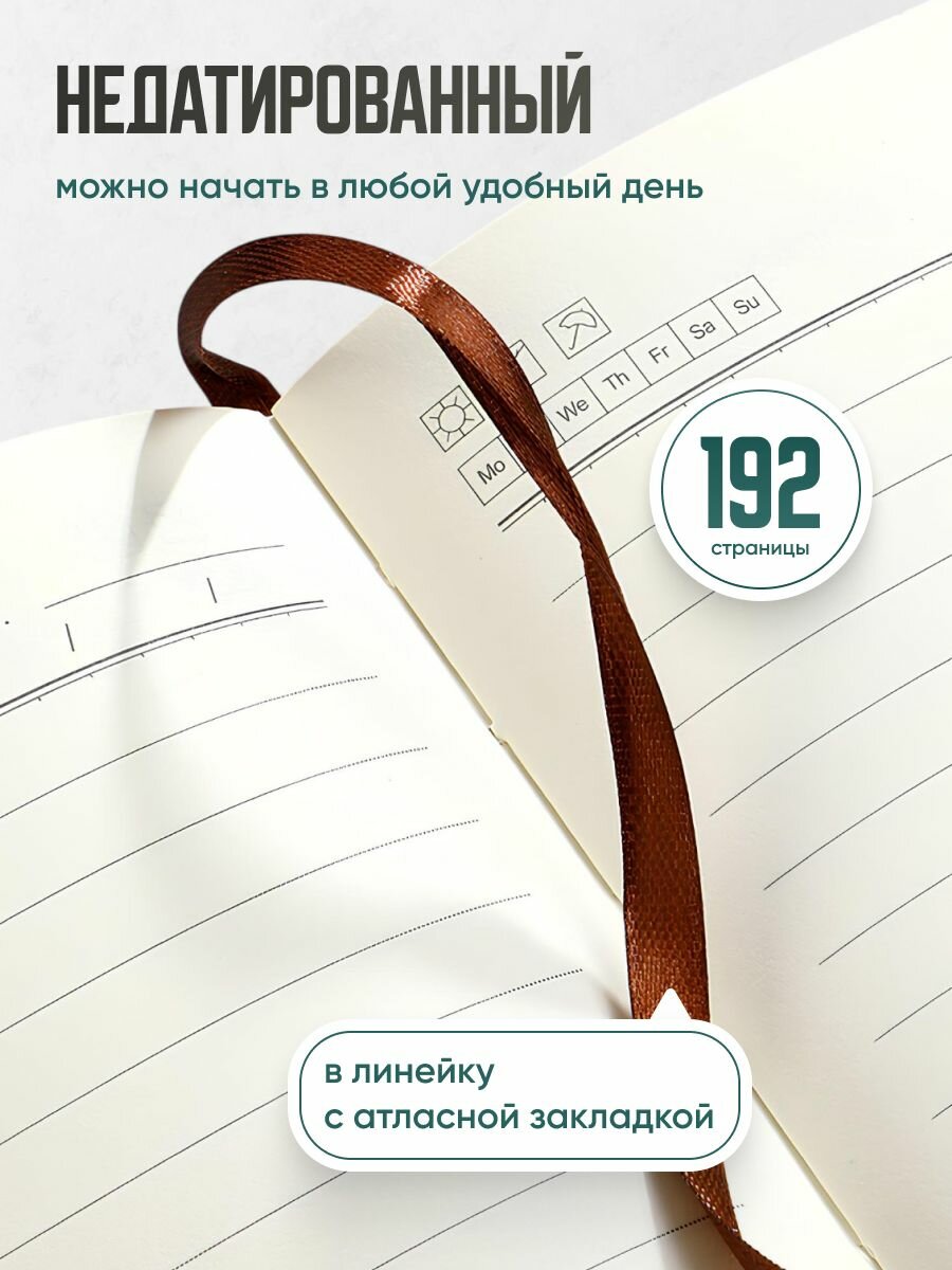 Ежедневник недатированный с ручкой, подарочный набор Parchment — фото 1