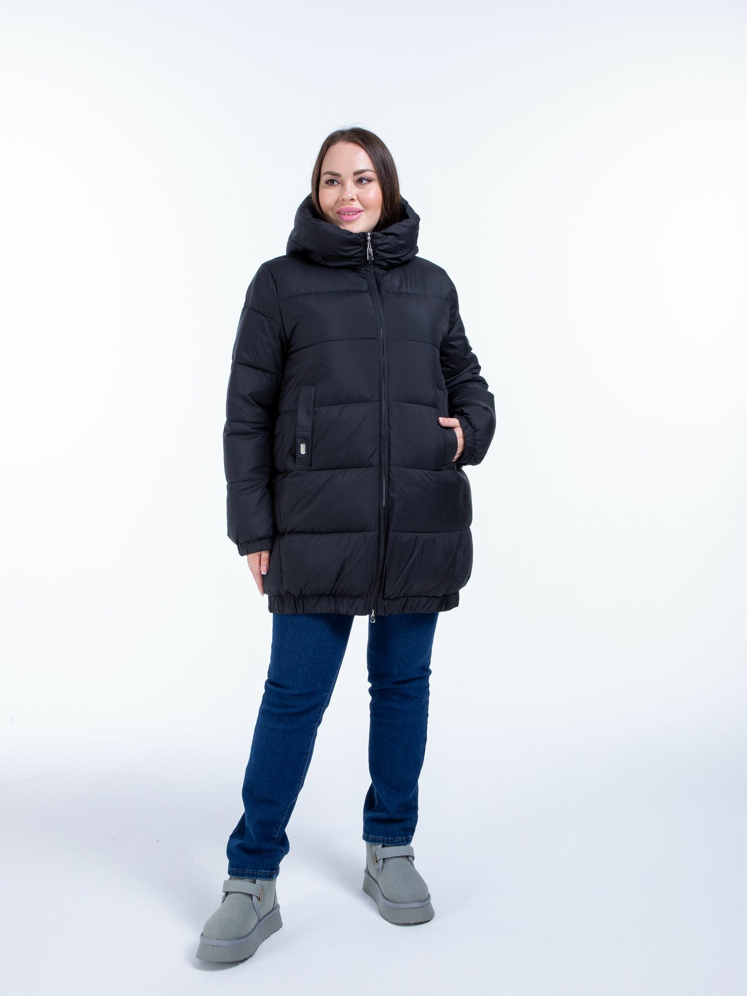 Пуховик  Осень-зима 2025, размер 50, черный