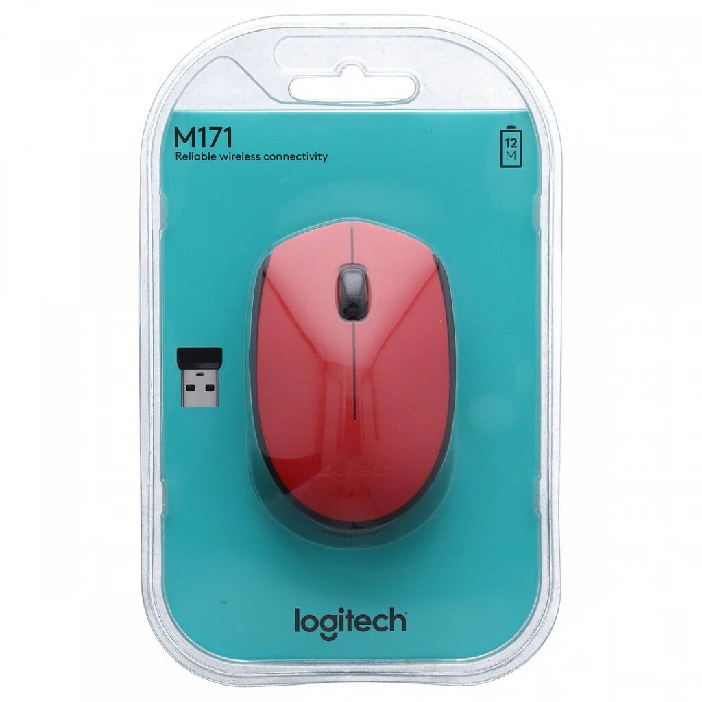 Мышка от брендаLOGITECH M171 Wireless Mouse - RED. красный цвет