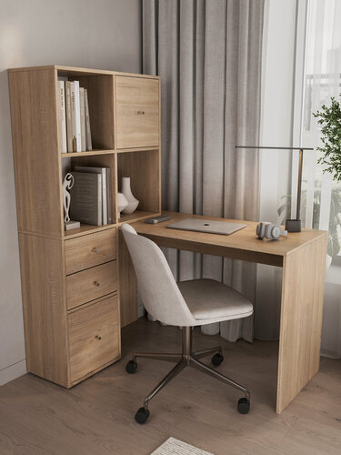 Изображение товара Стол письменный стеллаж для офиса и школьника с полками