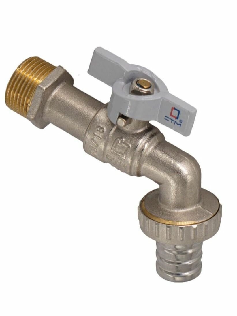Кран шаровой 1/2" водоразборный кран-бабочка CTM стандарт — фото 1