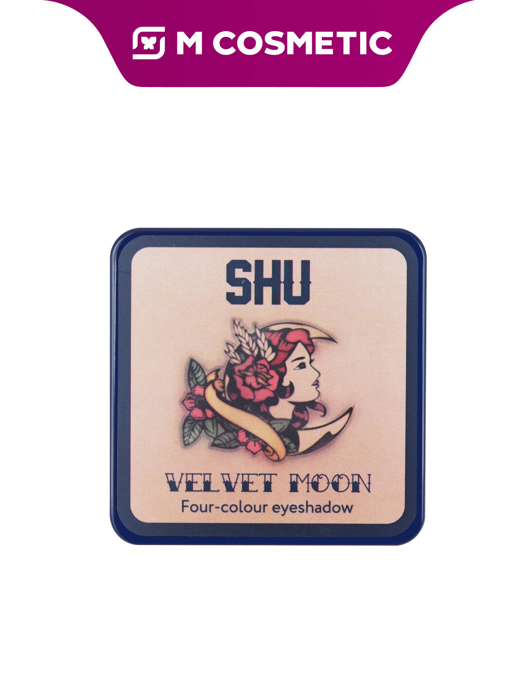 Палетка теней для век SHU Velvet Moon 4цв №151, бежево-серая, матовые и сатиновые финиши