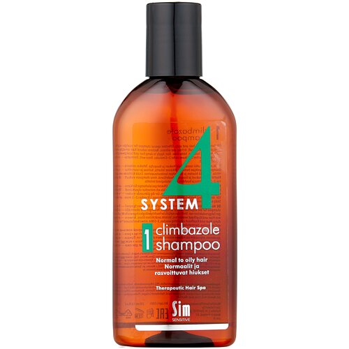 Sim Sensitive шампунь System4 1 Climbazole Shampoo, 215 мл sim sensitive шампунь system4 2 climbazole для сухих поврежденных и окрашенных волос 75 мл