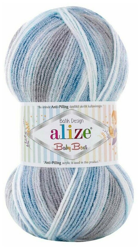 Пряжа Alize Baby best batik (Беби бест батик) 7540 10% бамбук, 90% акрил 100г 240 м 1шт