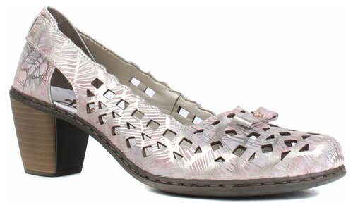 Туфли  Rieker, размер 37, розовый, серебряный